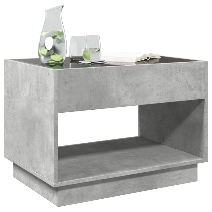 Măsuță de cafea cu LED infinity, gri beton, 70x50x50 cm - WALTI WALTI