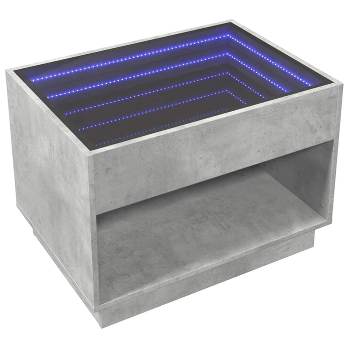 Măsuță de cafea cu LED infinity, gri beton, 70x50x50 cm - WALTI WALTI