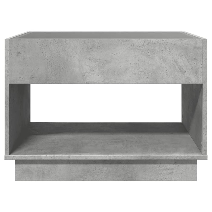 Măsuță de cafea cu LED infinity, gri beton, 70x50x50 cm - WALTI WALTI