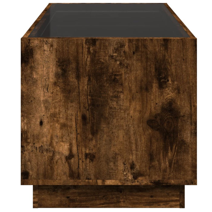 Măsuță de cafea cu LED infinity, stejar fumuriu, 70x50x50 cm - WALTI WALTI