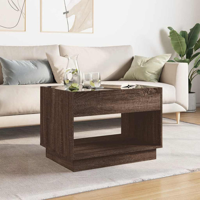 Măsuță de cafea cu LED infinity, stejar maro, 70x50x50 cm - WALTI WALTI