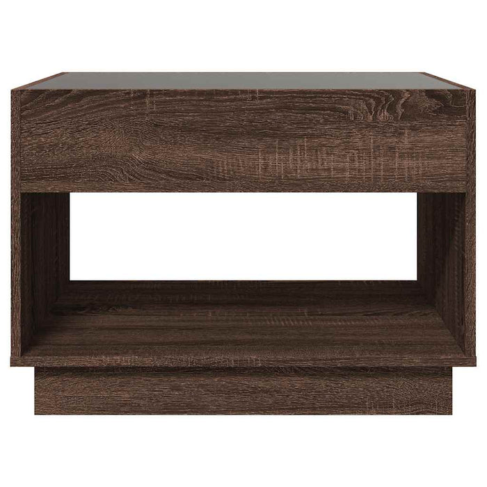Măsuță de cafea cu LED infinity, stejar maro, 70x50x50 cm - WALTI WALTI