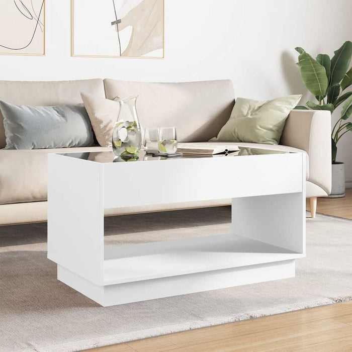Măsuță de cafea cu LED infinity, alb, 90x50x50 cm - WALTI WALTI