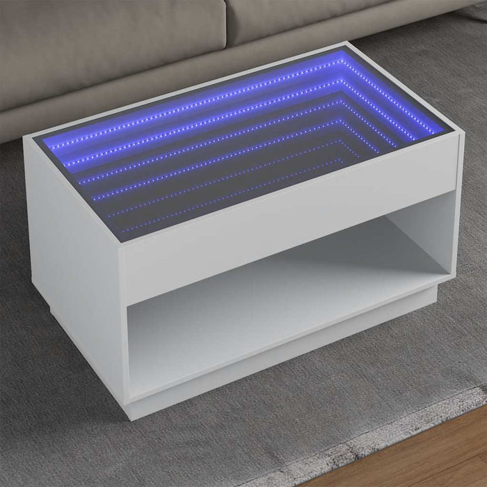 Măsuță de cafea cu LED infinity, alb, 90x50x50 cm - WALTI WALTI