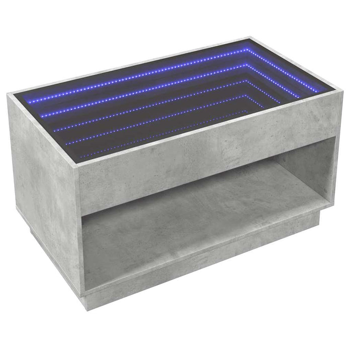 Măsuță de cafea cu LED infinity, gri beton, 90x50x50 cm - WALTI WALTI