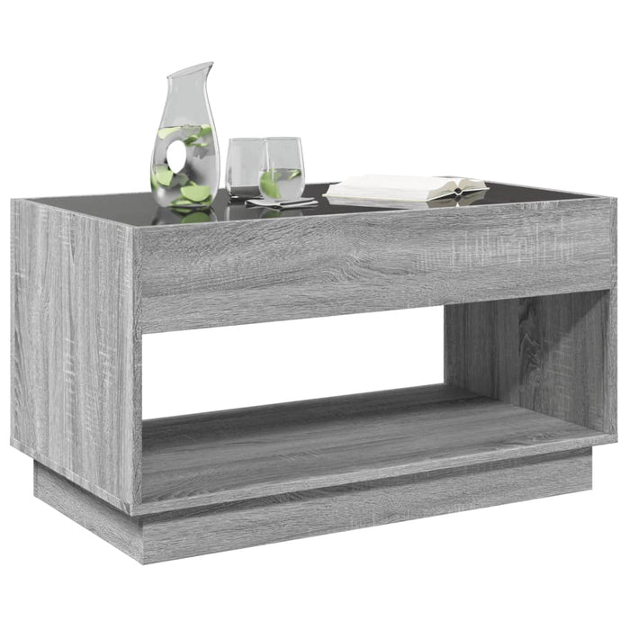 Măsuță de cafea cu LED infinity, gri sonoma, 90x50x50 cm - WALTI WALTI