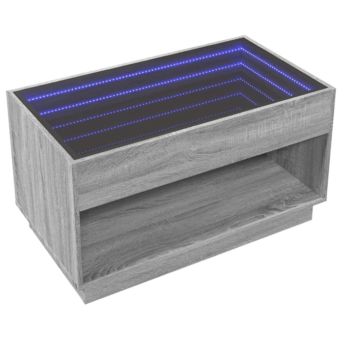 Măsuță de cafea cu LED infinity, gri sonoma, 90x50x50 cm - WALTI WALTI