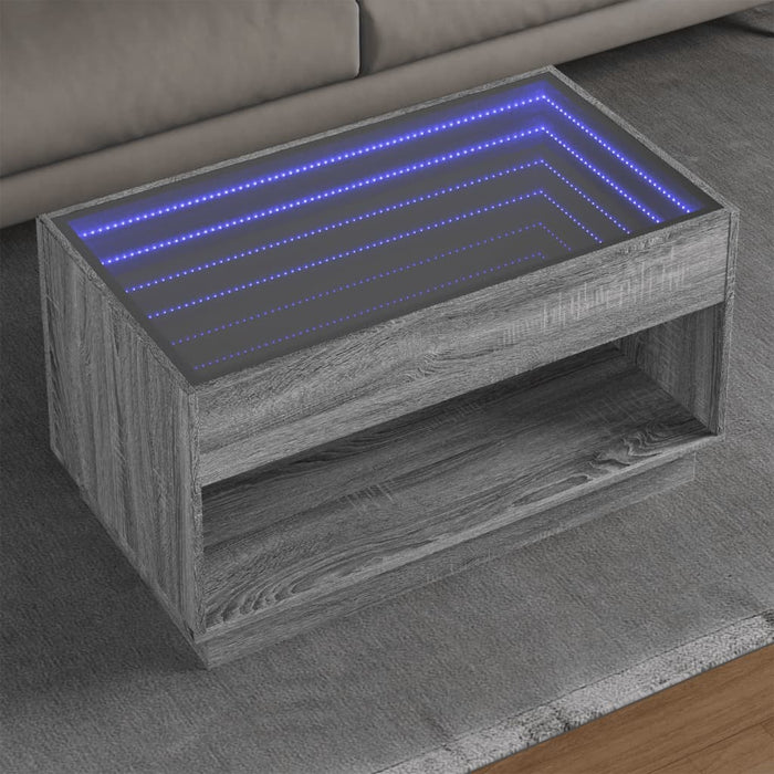 Măsuță de cafea cu LED infinity, gri sonoma, 90x50x50 cm - WALTI WALTI