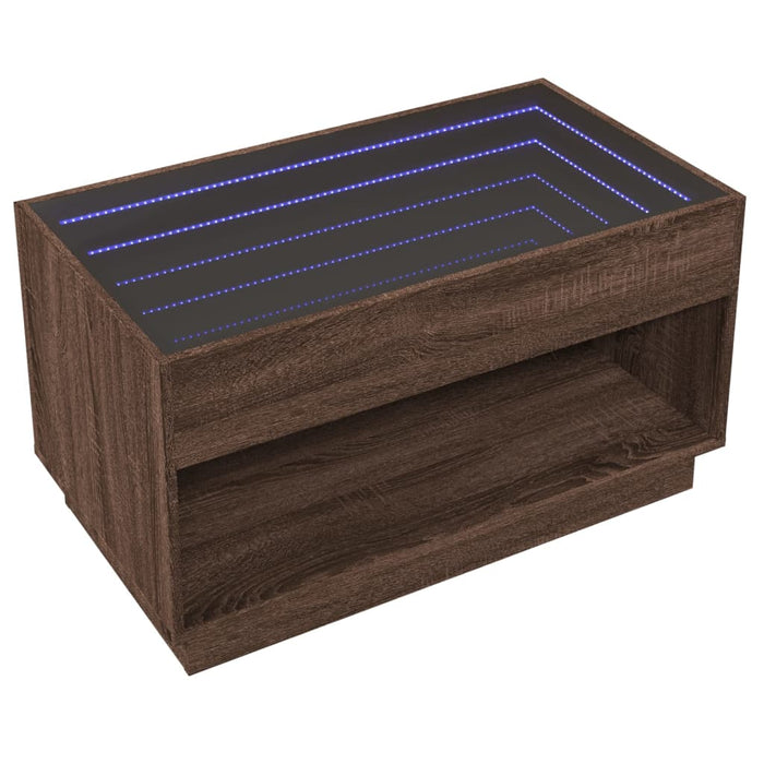 Măsuță de cafea cu LED infinity, stejar maro, 90x50x50 cm - WALTI WALTI