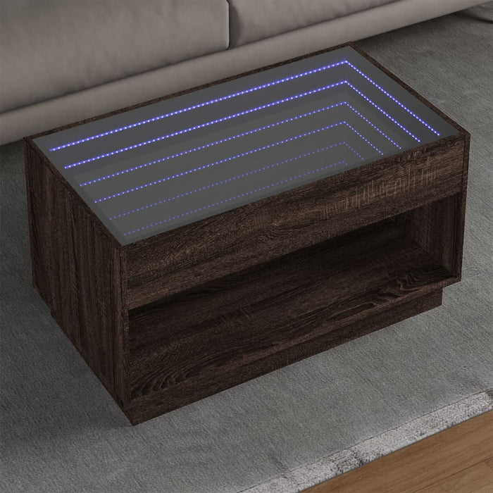 Măsuță de cafea cu LED infinity, stejar maro, 90x50x50 cm - WALTI WALTI