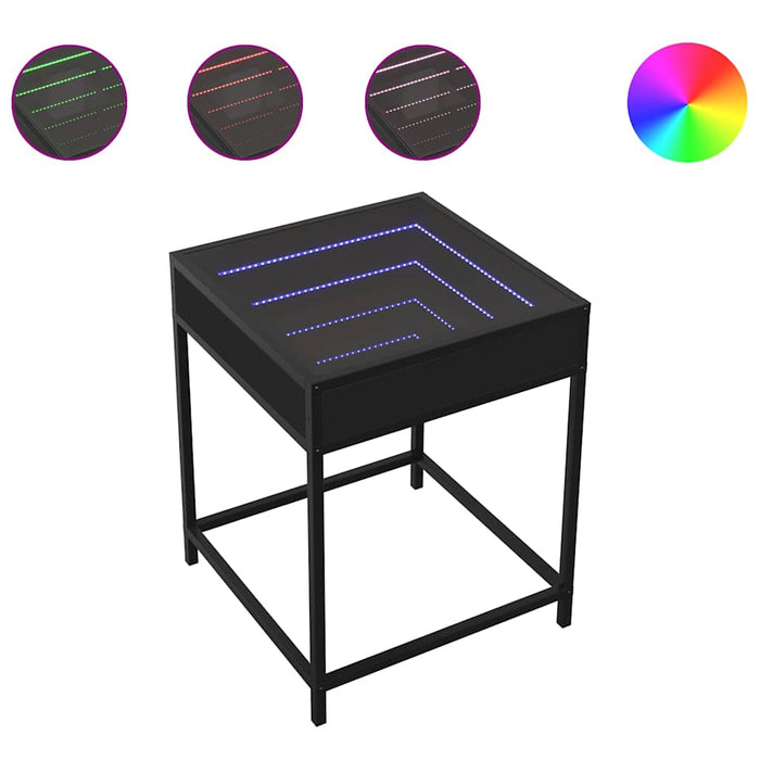 Măsuță de cafea cu LED infinity, negru, 40x40x51 cm - WALTI WALTI