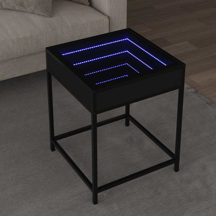 Măsuță de cafea cu LED infinity, negru, 40x40x51 cm - WALTI WALTI