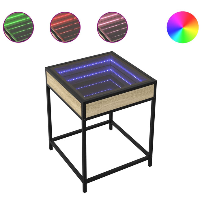 Măsuță de cafea cu LED infinity, stejar sonoma, 40x40x51 cm - WALTI WALTI