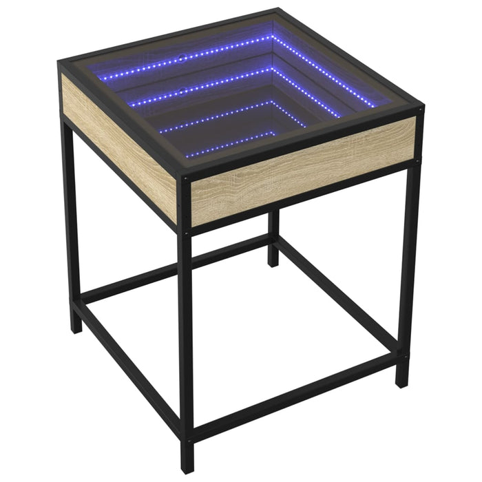 Măsuță de cafea cu LED infinity, stejar sonoma, 40x40x51 cm - WALTI WALTI