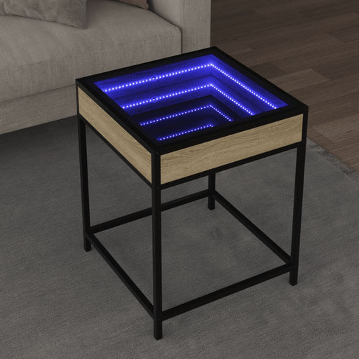Măsuță de cafea cu LED infinity, stejar sonoma, 40x40x51 cm - WALTI WALTI