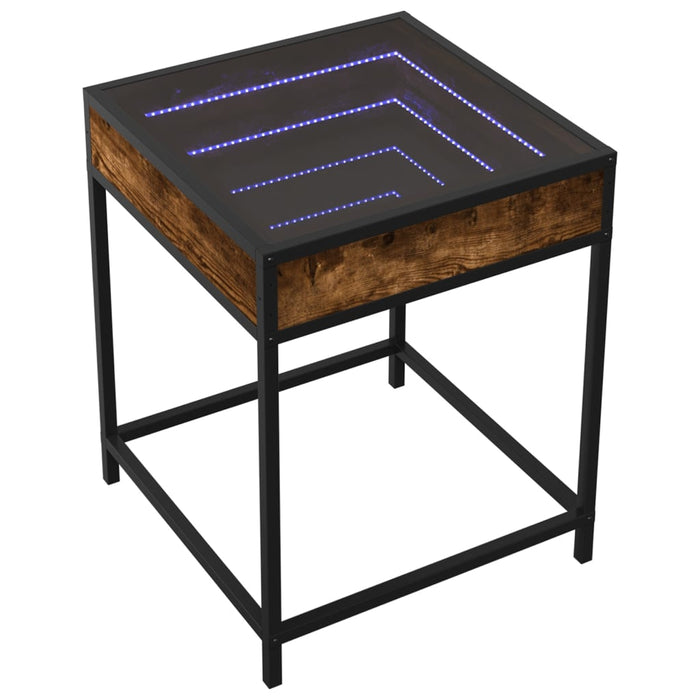 Măsuță de cafea cu LED infinity, stejar fumuriu, 40x40x51 cm - WALTI WALTI