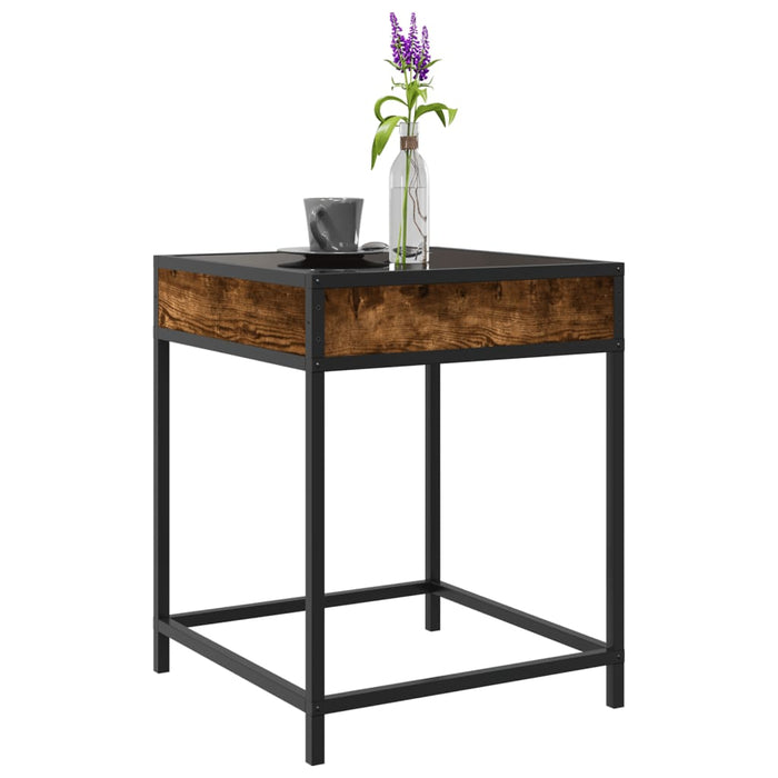 Măsuță de cafea cu LED infinity, stejar fumuriu, 40x40x51 cm - WALTI WALTI