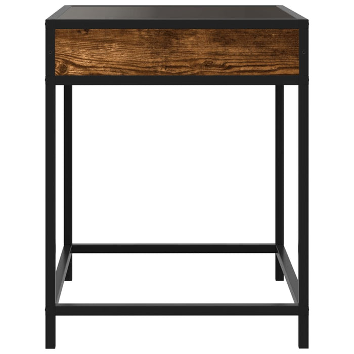 Măsuță de cafea cu LED infinity, stejar fumuriu, 40x40x51 cm - WALTI WALTI