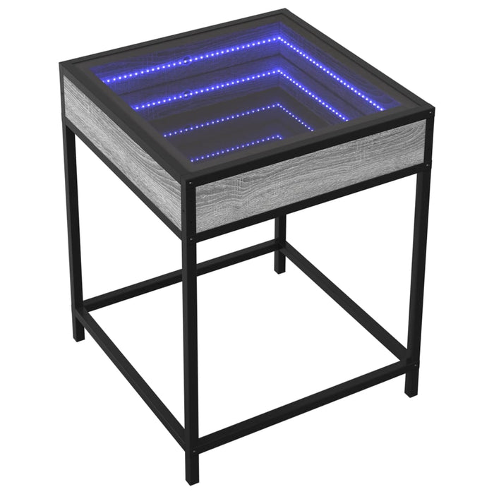 Măsuță de cafea cu LED infinity, gri sonoma, 40x40x51 cm - WALTI WALTI