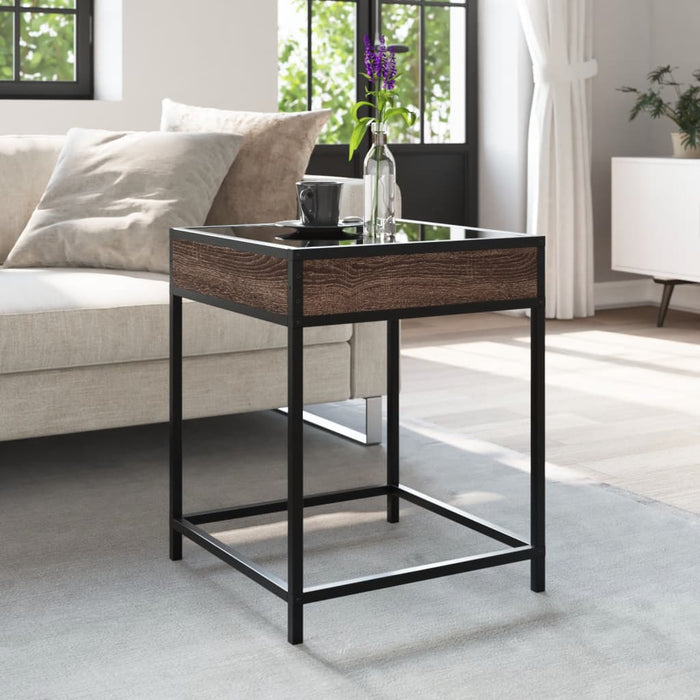Măsuță de cafea cu LED infinity, stejar maro, 40x40x51 cm - WALTI WALTI