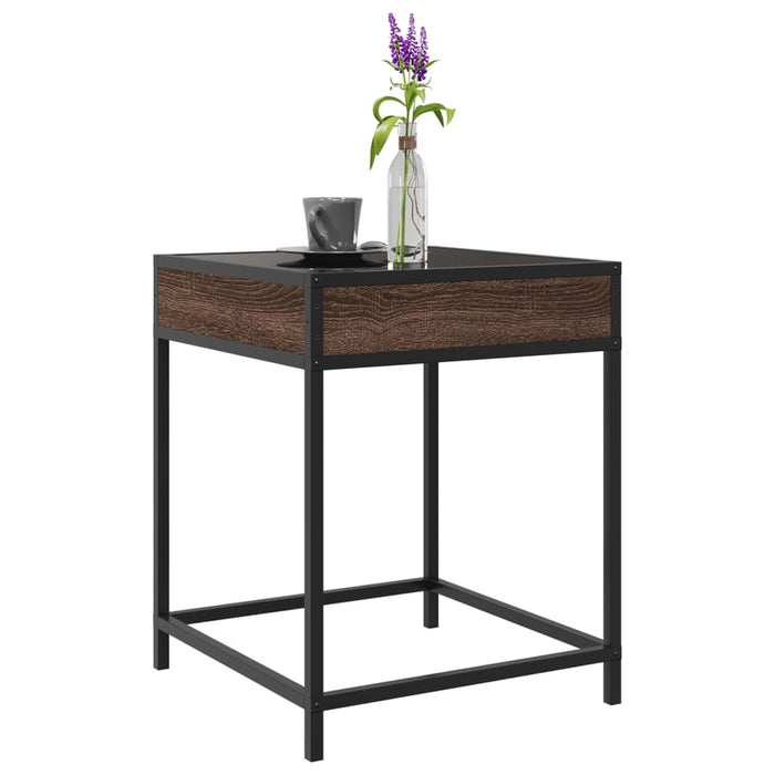 Măsuță de cafea cu LED infinity, stejar maro, 40x40x51 cm - WALTI WALTI
