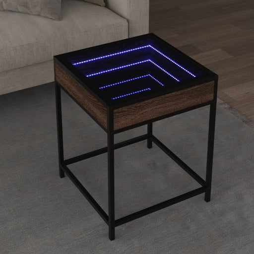 Măsuță de cafea cu LED infinity, stejar maro, 40x40x51 cm - WALTI WALTI