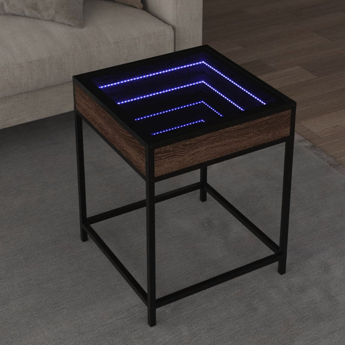 Măsuță de cafea cu LED infinity, stejar maro, 40x40x51 cm - WALTI WALTI