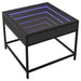 Măsuță de cafea cu LED infinity, negru, 50x50x41 cm - WALTI WALTI