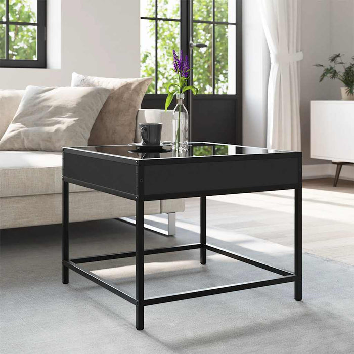 Măsuță de cafea cu LED infinity, negru, 50x50x41 cm - WALTI WALTI