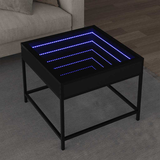 Măsuță de cafea cu LED infinity, negru, 50x50x41 cm - WALTI WALTI