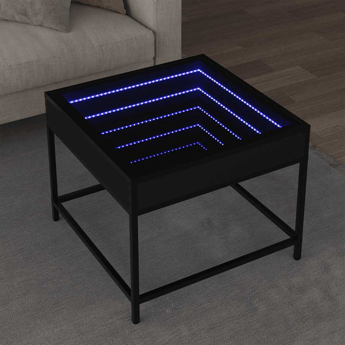 Măsuță de cafea cu LED infinity, negru, 50x50x41 cm - WALTI WALTI