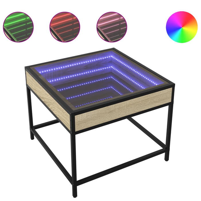Măsuță de cafea cu LED infinity, stejar sonoma, 50x50x41 cm - WALTI WALTI