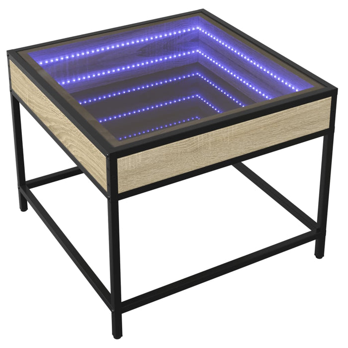 Măsuță de cafea cu LED infinity, stejar sonoma, 50x50x41 cm - WALTI WALTI