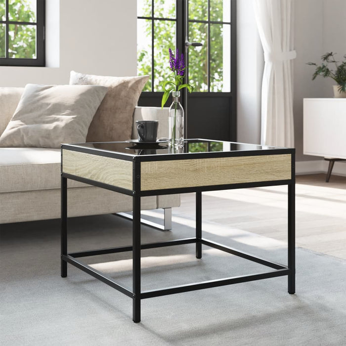 Măsuță de cafea cu LED infinity, stejar sonoma, 50x50x41 cm - WALTI WALTI