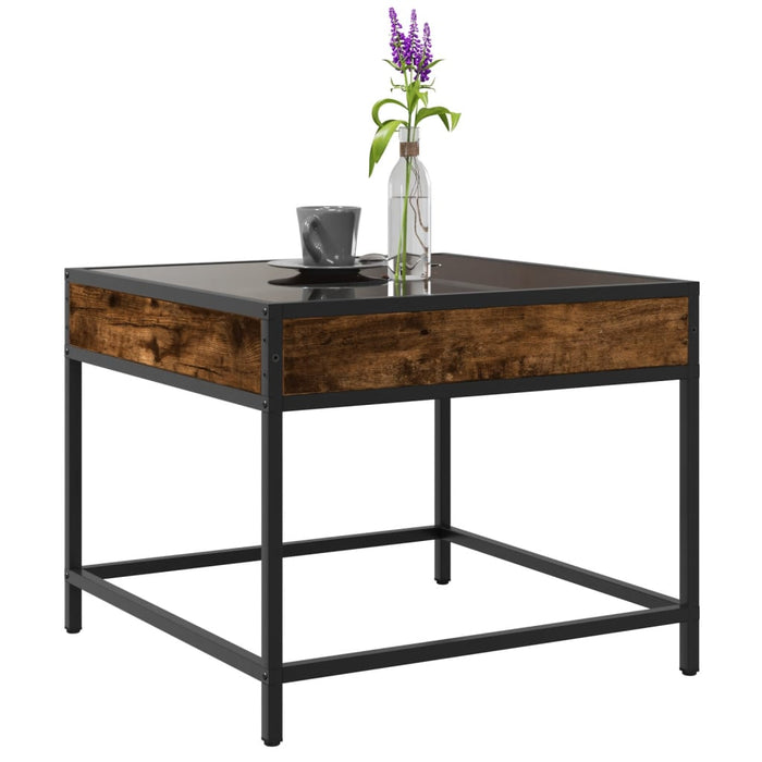 Măsuță de cafea cu LED infinity, stejar fumuriu, 50x50x41 cm - WALTI WALTI