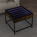 Măsuță de cafea cu LED infinity, stejar fumuriu, 50x50x41 cm - WALTI WALTI