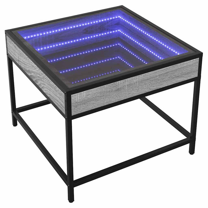 Măsuță de cafea cu LED infinity, gri sonoma, 50x50x41 cm - WALTI WALTI