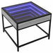 Măsuță de cafea cu LED infinity, gri sonoma, 50x50x41 cm - WALTI WALTI