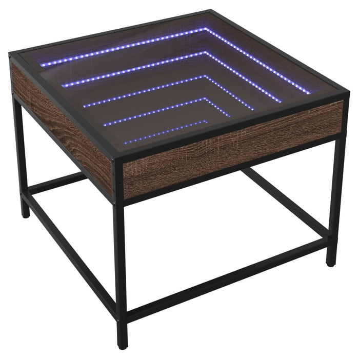 Măsuță de cafea cu LED infinity, stejar maro, 50x50x41 cm - WALTI WALTI
