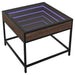 Măsuță de cafea cu LED infinity, stejar maro, 50x50x41 cm - WALTI WALTI