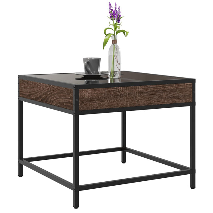 Măsuță de cafea cu LED infinity, stejar maro, 50x50x41 cm - WALTI WALTI