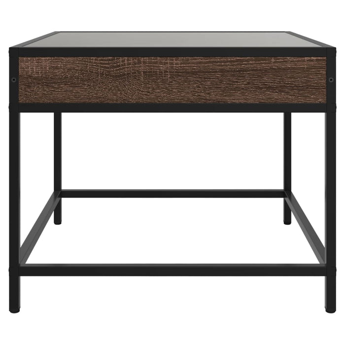 Măsuță de cafea cu LED infinity, stejar maro, 50x50x41 cm - WALTI WALTI