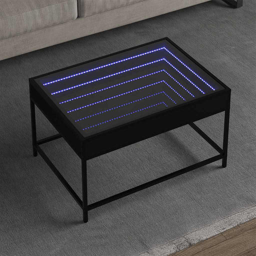 Măsuță de cafea cu LED infinity, negru, 70x50x41 cm - WALTI WALTI