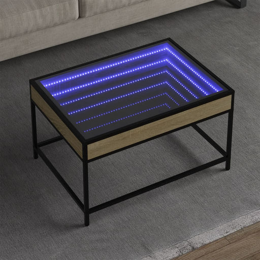 Măsuță de cafea cu LED infinity, stejar sonoma, 70x50x41 cm - WALTI WALTI