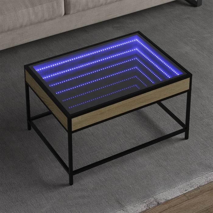 Măsuță de cafea cu LED infinity, stejar sonoma, 70x50x41 cm - WALTI WALTI