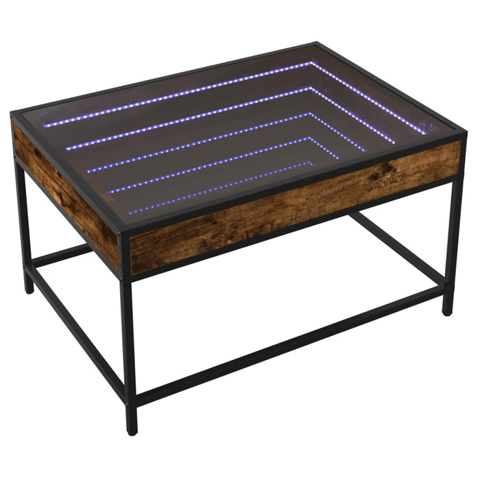 Măsuță de cafea cu LED infinity, stejar fumuriu, 70x50x41 cm - WALTI WALTI
