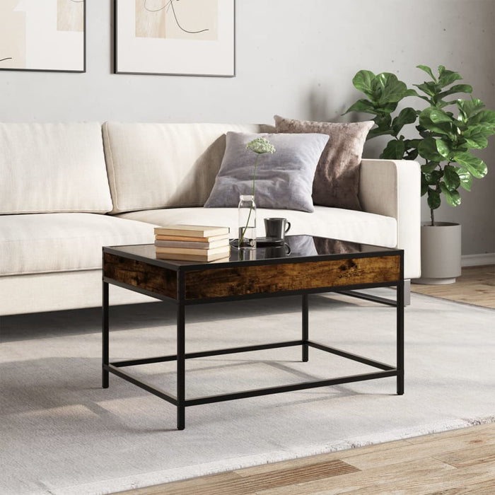 Măsuță de cafea cu LED infinity, stejar fumuriu, 70x50x41 cm - WALTI WALTI