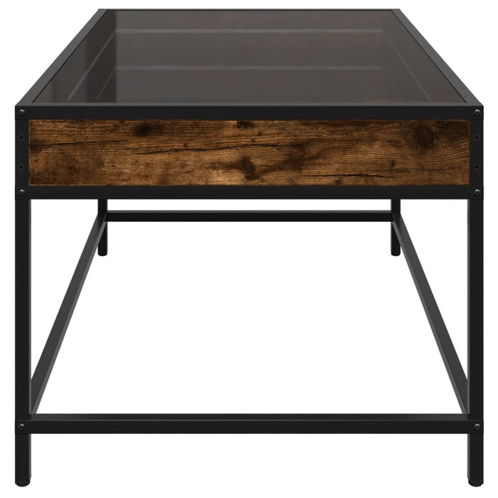 Măsuță de cafea cu LED infinity, stejar fumuriu, 70x50x41 cm - WALTI WALTI