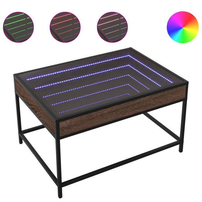 Măsuță de cafea cu LED infinity, stejar maro, 70x50x41 cm - WALTI WALTI