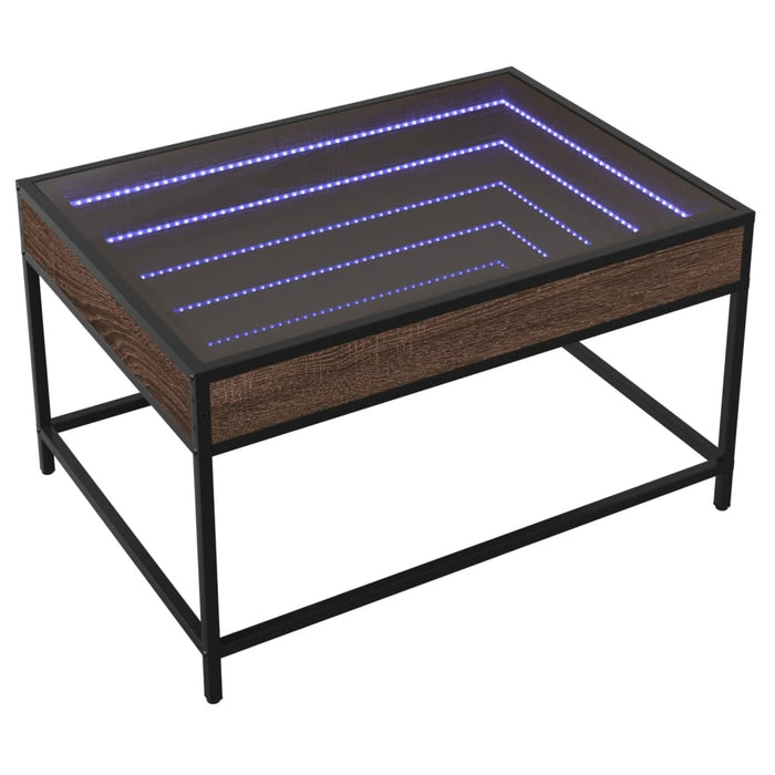 Măsuță de cafea cu LED infinity, stejar maro, 70x50x41 cm - WALTI WALTI